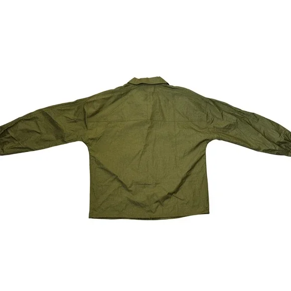 Athleta Green Nylon Utility Jacket Shirt Oversized Relaxed Fit Medium Athleisure - Picture 5 of 12